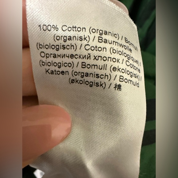 GANNI Oversized Striped Organic Cotton-poplin Mini Shirt Dress Green Black L /XL - Picture 12 of 12